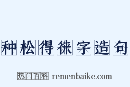 种松得徕字造句是什么意思的图片